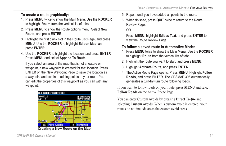 Garmin GPSMAP 396 User Manual | Page 69 / 192