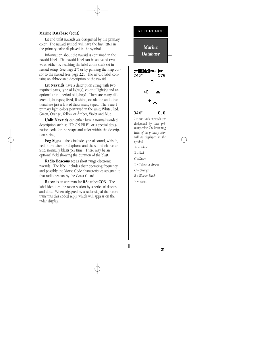 Marine database | Garmin GPS 48 User Manual | Page 25 / 74