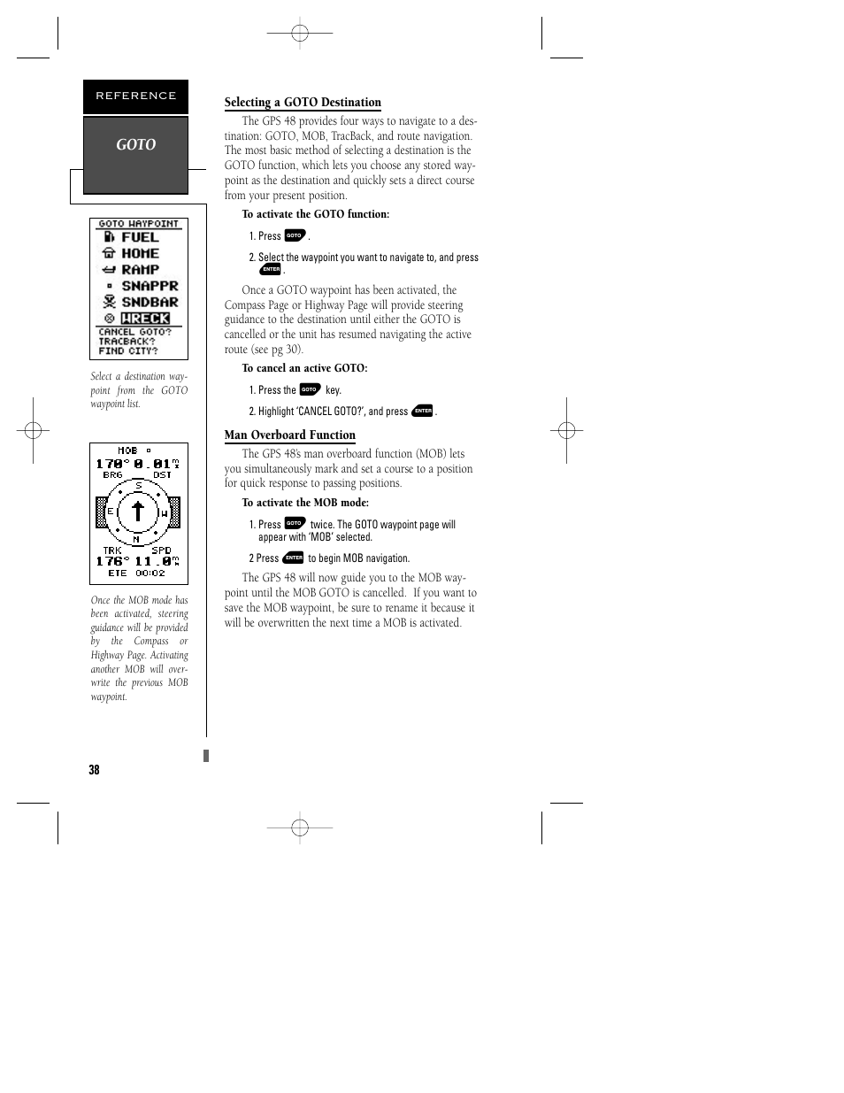 Goto | Garmin GPS 48 User Manual | Page 42 / 74