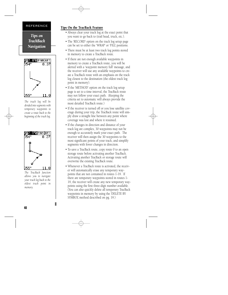 Tips on trackback navigation | Garmin GPS 48 User Manual | Page 44 / 74