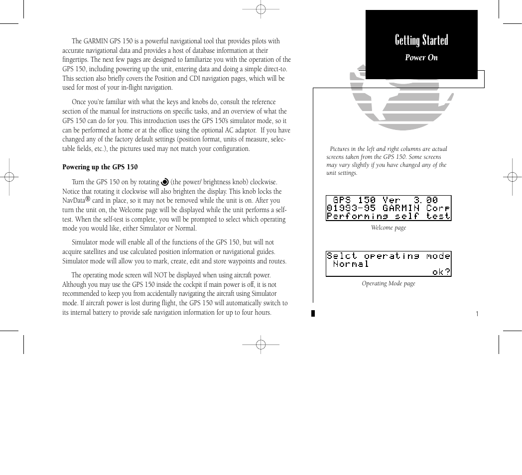 Getting started | Garmin GPS 150 User Manual | Page 11 / 98
