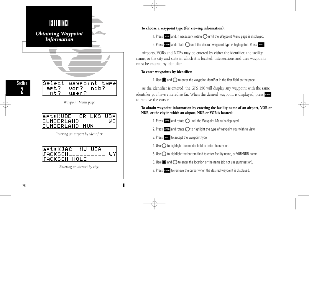 Reference | Garmin GPS 150 User Manual | Page 36 / 98