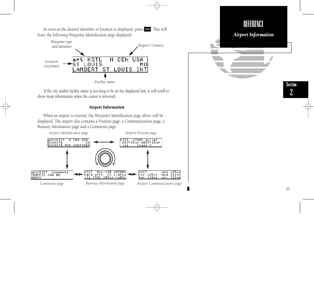 Reference | Garmin GPS 150 User Manual | Page 37 / 98