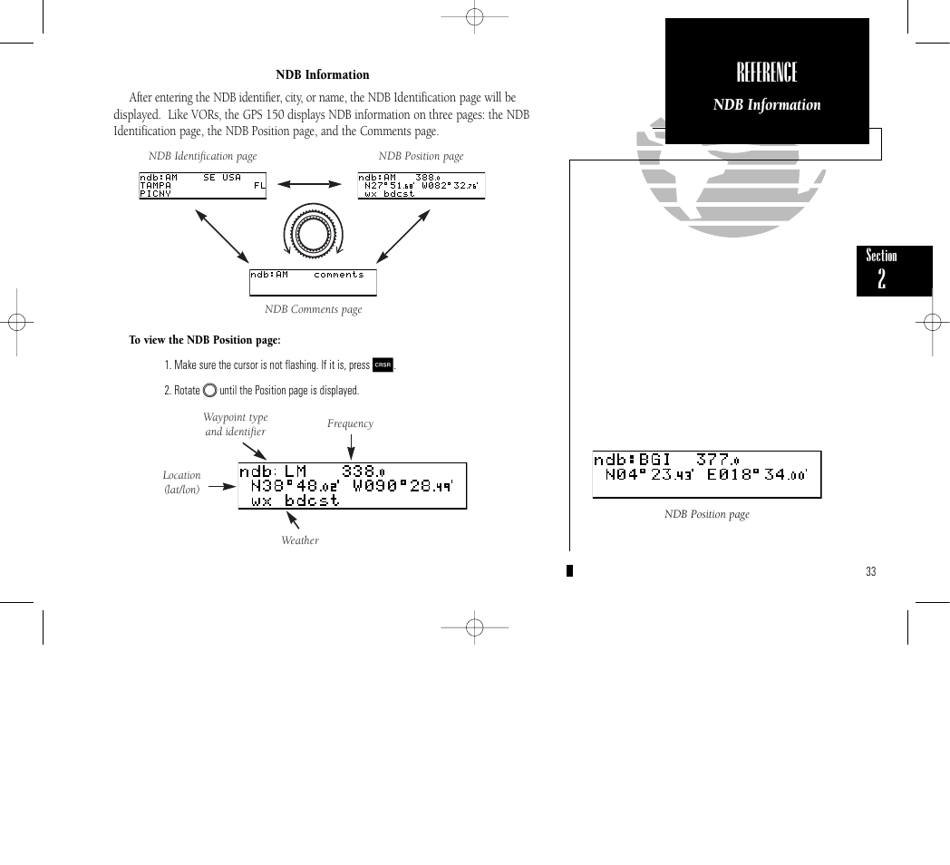 Reference | Garmin GPS 150 User Manual | Page 43 / 98