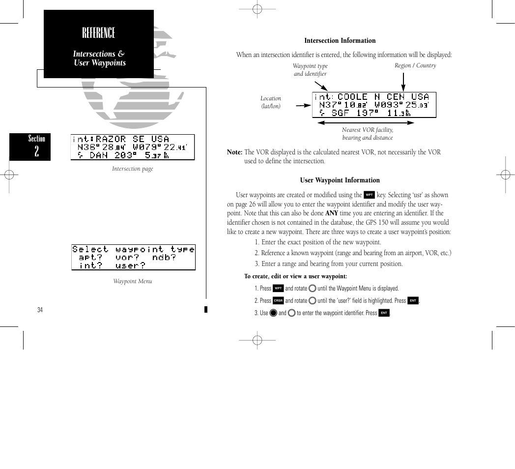 Reference | Garmin GPS 150 User Manual | Page 44 / 98