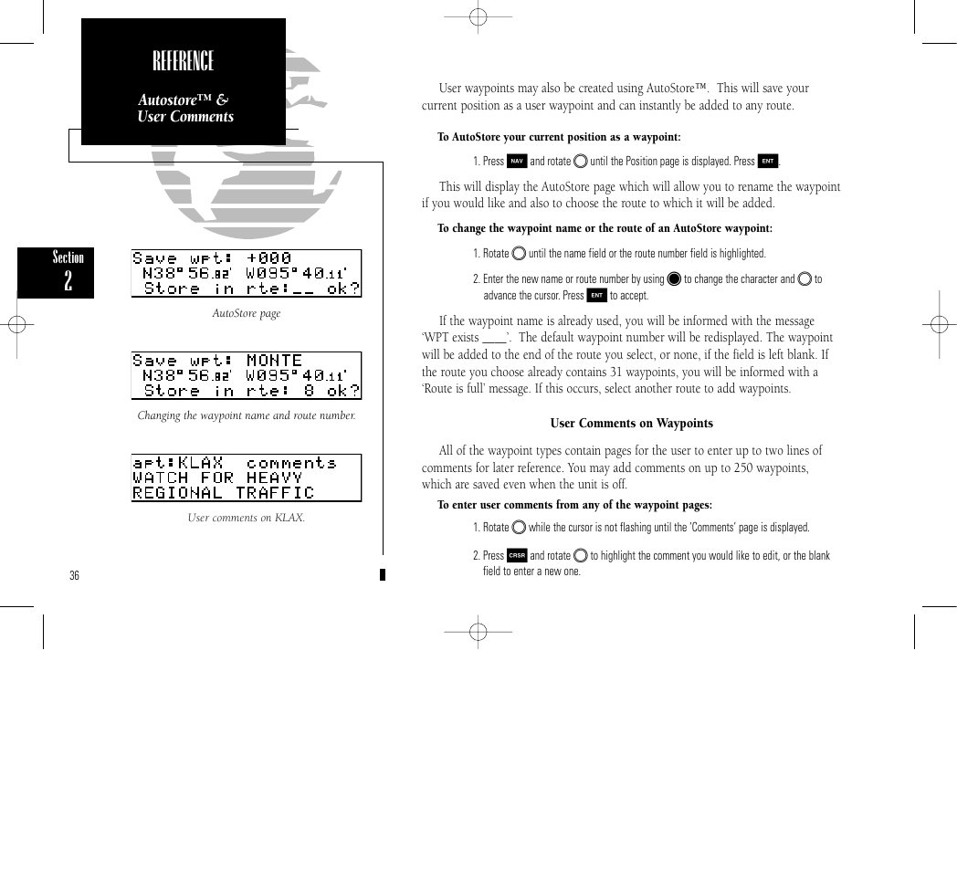 Reference | Garmin GPS 150 User Manual | Page 46 / 98