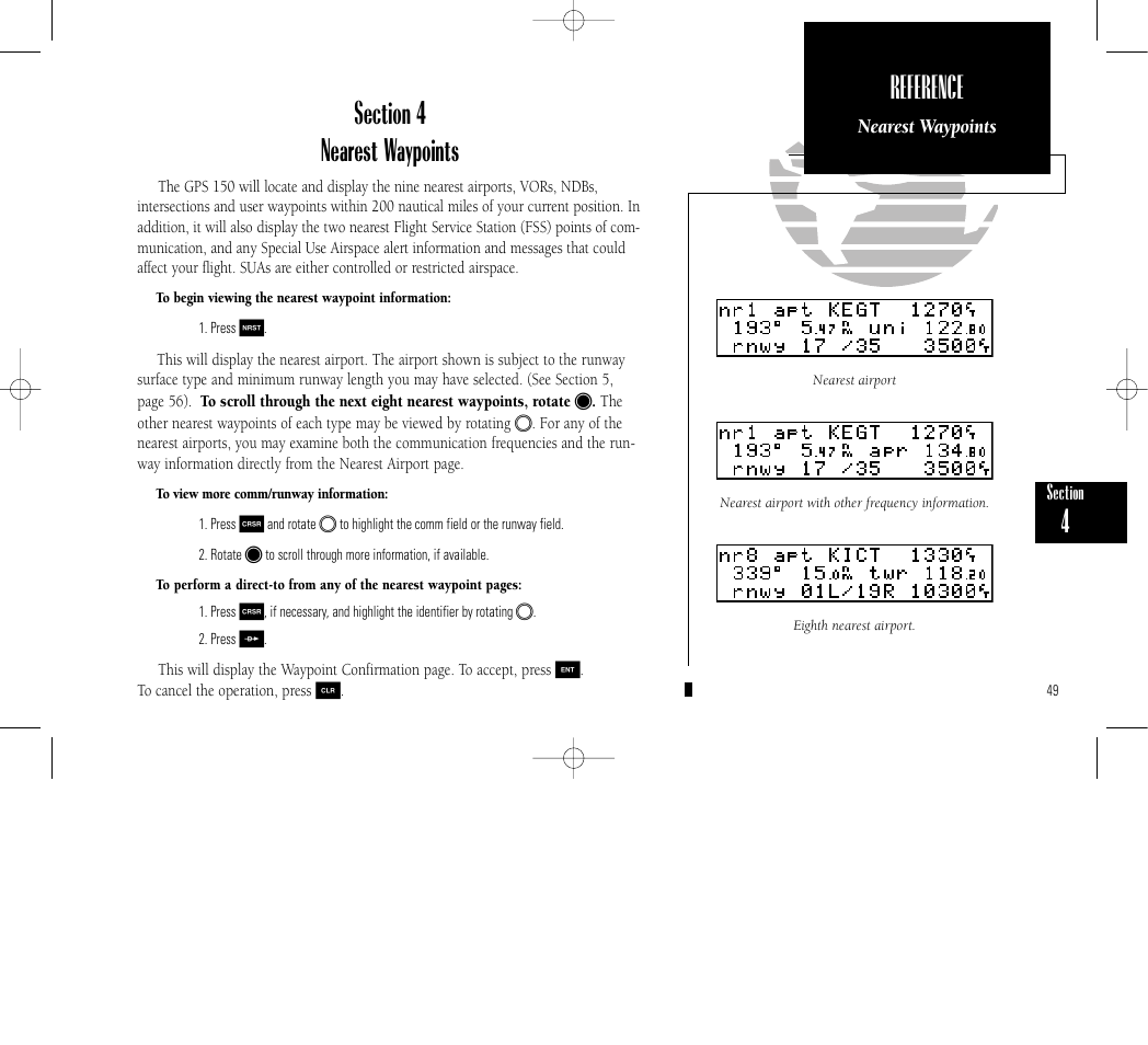 Reference | Garmin GPS 150 User Manual | Page 59 / 98