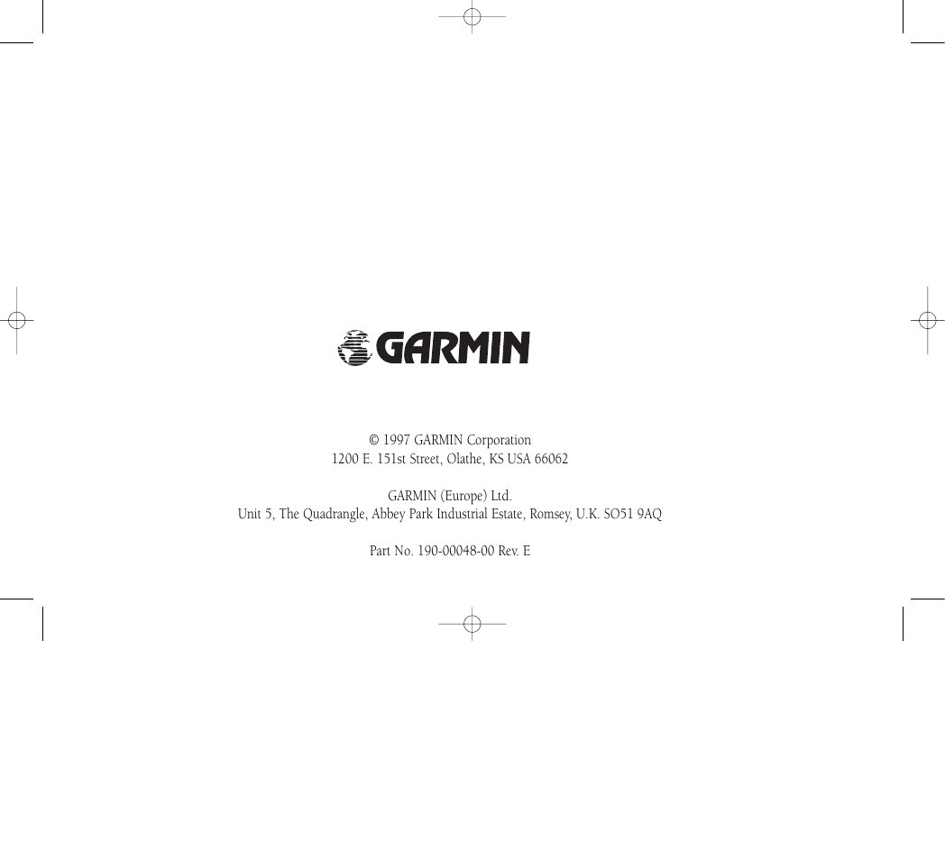 Garmin GPS 150 User Manual | Page 98 / 98