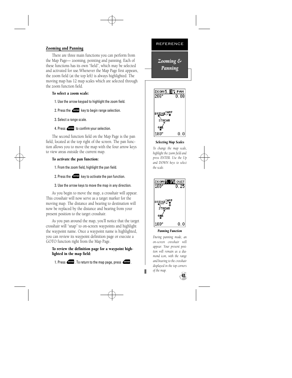 Zooming & panning | Garmin GPS 38 User Manual | Page 45 / 68