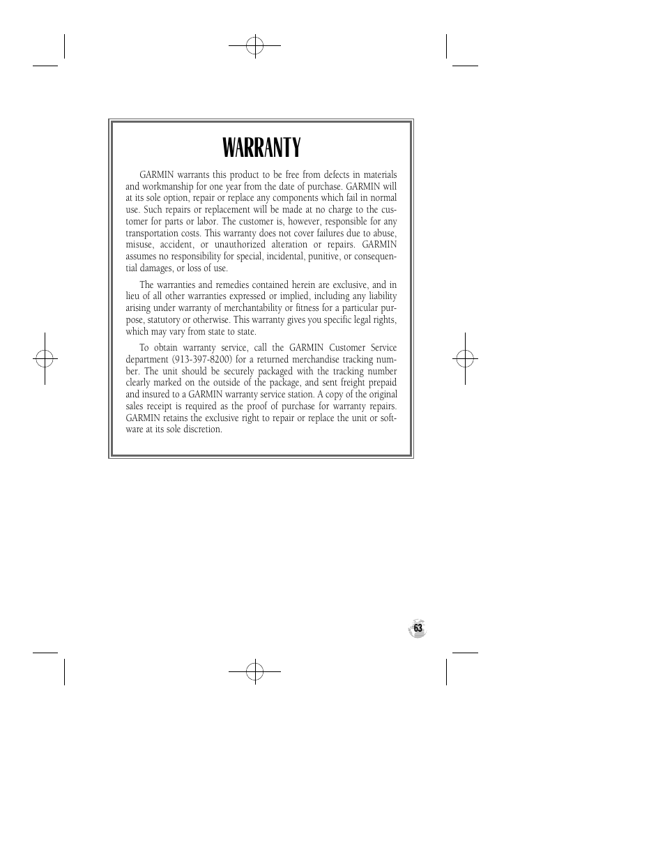 Warranty | Garmin GPS 38 User Manual | Page 67 / 68