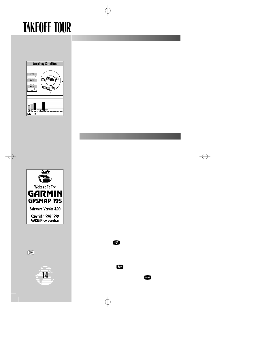 Takeoff tour | Garmin GPSMAP 195 User Manual | Page 16 / 114