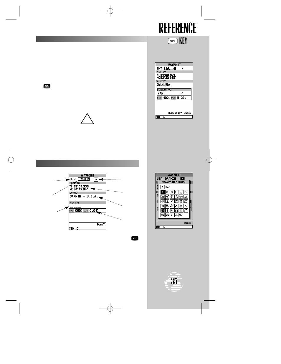 Reference | Garmin GPSMAP 195 User Manual | Page 37 / 114