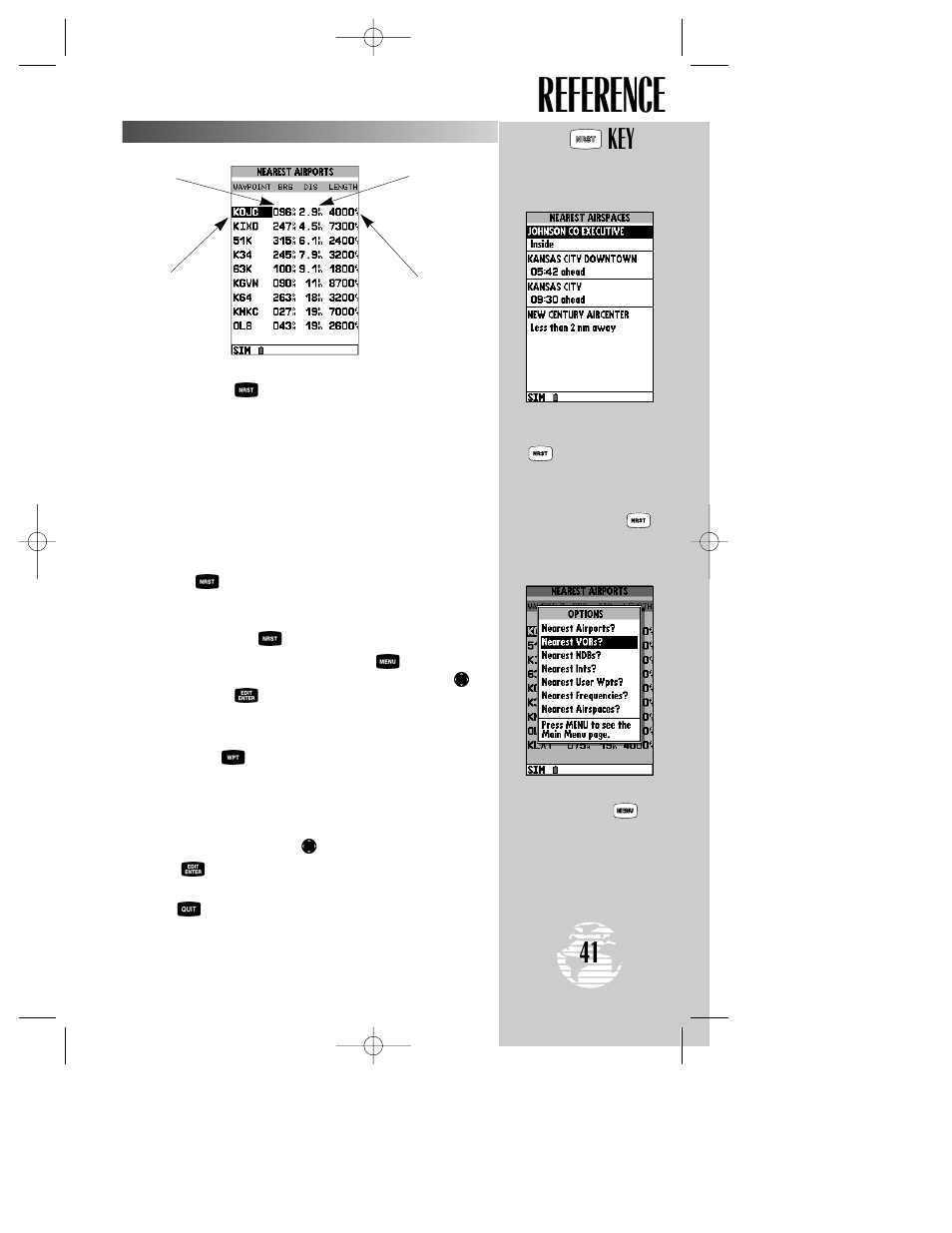 Reference | Garmin GPSMAP 195 User Manual | Page 43 / 114