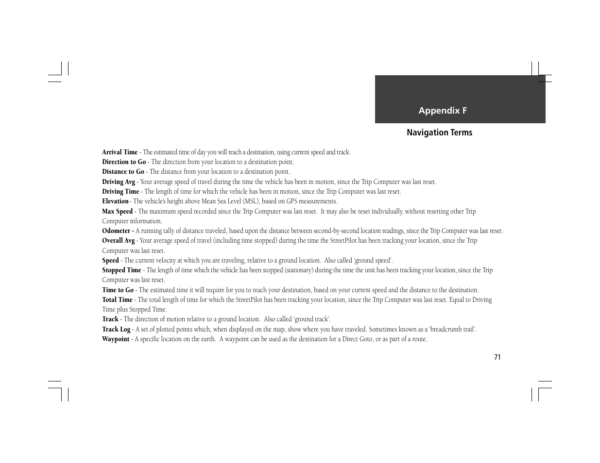 Garmin StreetPilot ColorMap User Manual | Page 81 / 88