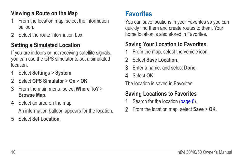 Favorites, Using favorites | Garmin nuvi 50LM User Manual | Page 14 / 32