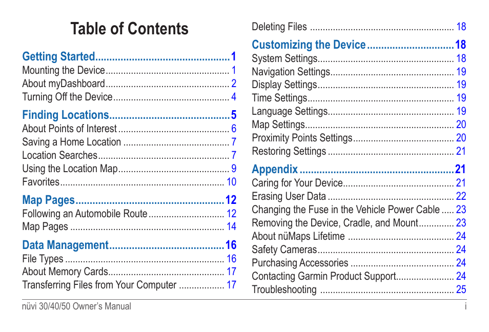 Garmin nuvi 50LM User Manual | Page 3 / 32