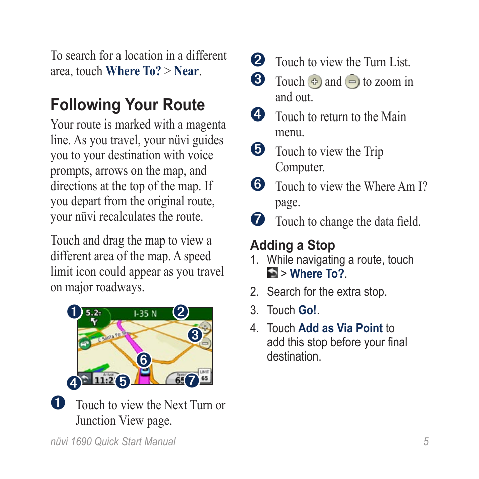 Following your route | Garmin nuLink! 1690 User Manual | Page 5 / 12