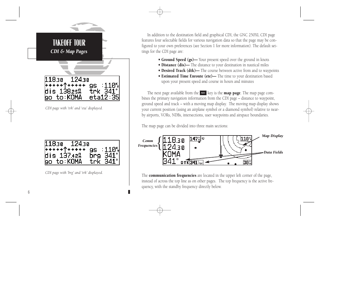 Takeoff tour | Garmin GNC 250XL User Manual | Page 16 / 118