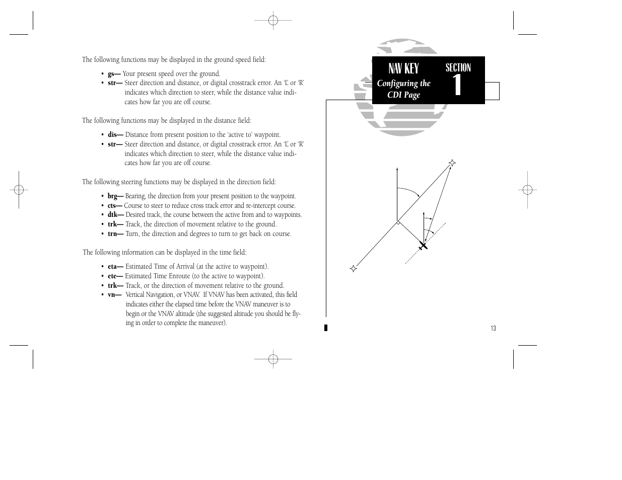 Nav key, Configuring the cdi page | Garmin GNC 250XL User Manual | Page 23 / 118