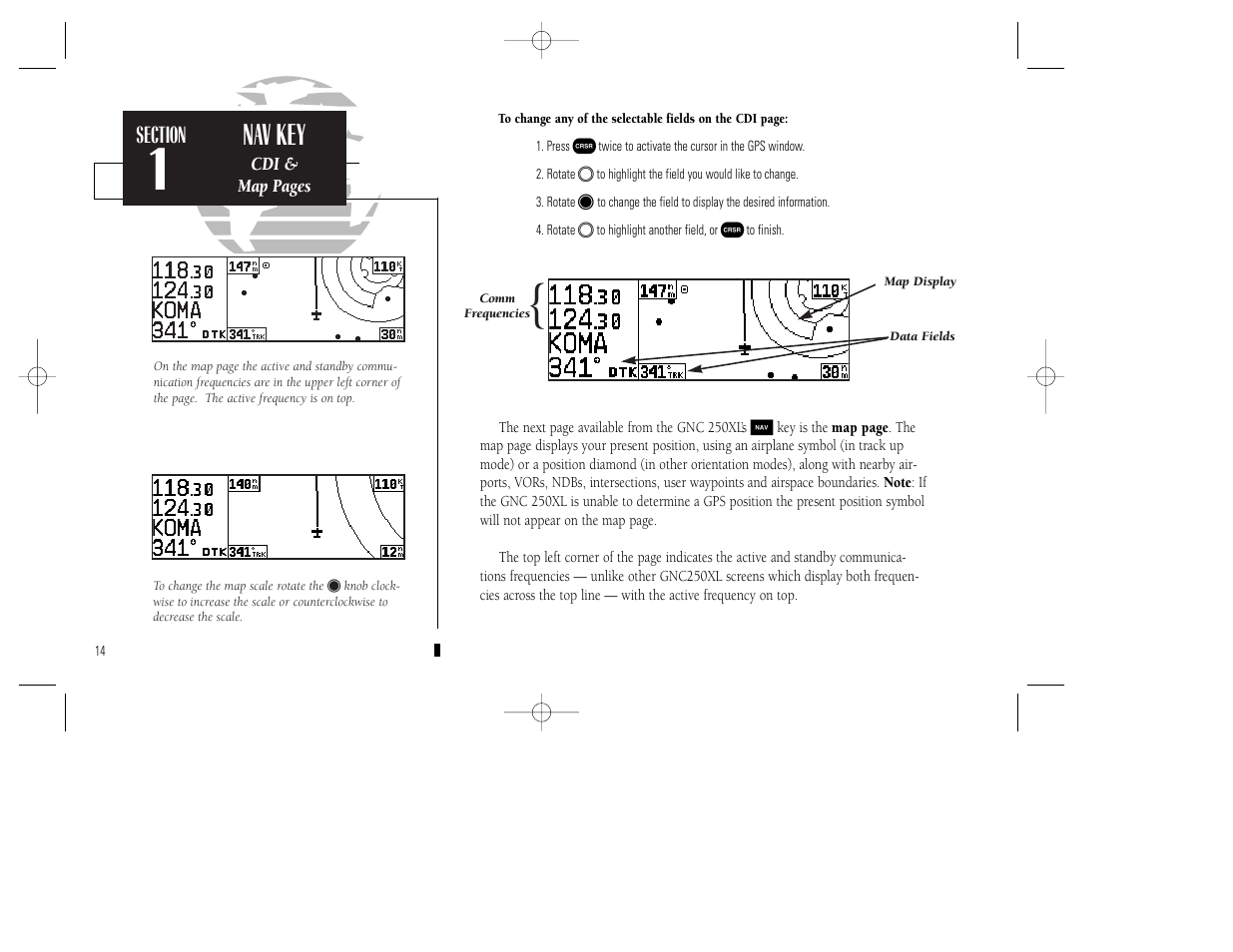 Nav key | Garmin GNC 250XL User Manual | Page 24 / 118