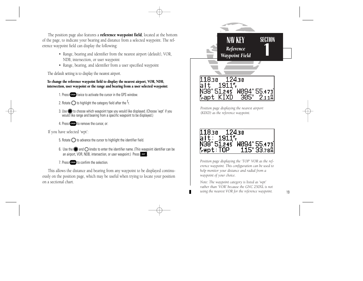 Nav key | Garmin GNC 250XL User Manual | Page 29 / 118