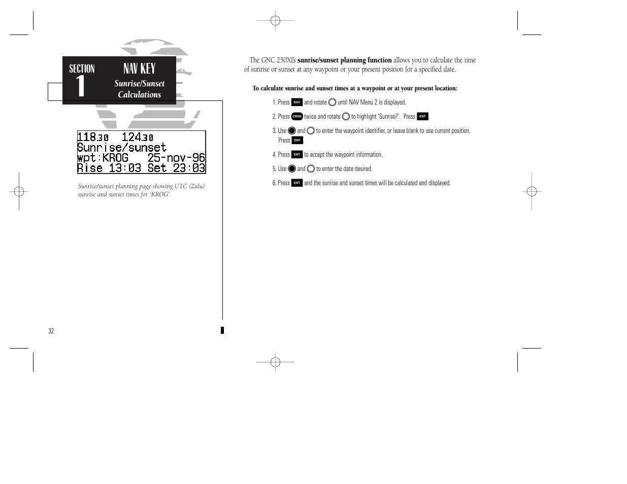 Nav key | Garmin GNC 250XL User Manual | Page 42 / 118