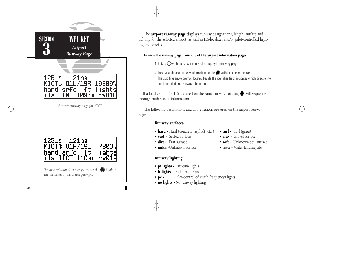 Wpt key | Garmin GNC 250XL User Manual | Page 54 / 118