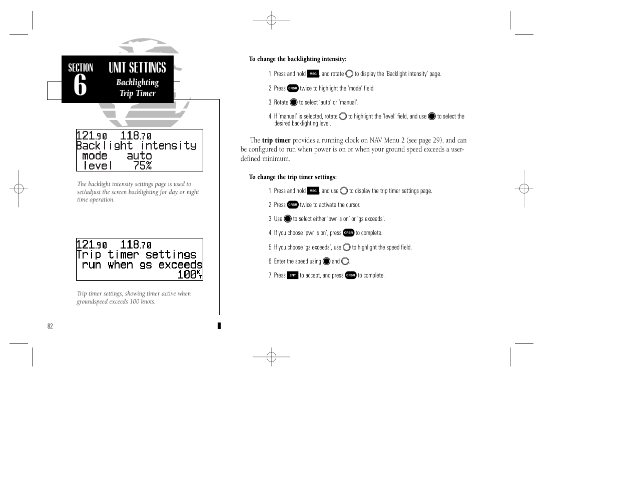 Unit settings | Garmin GNC 250XL User Manual | Page 92 / 118