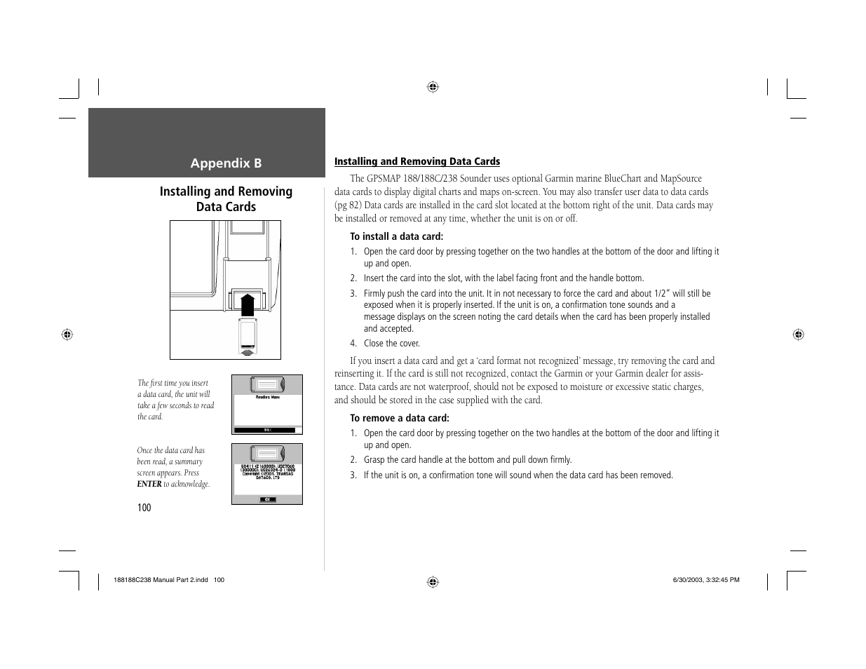 Garmin GPSMAP 238 Sounder User Manual | Page 110 / 134