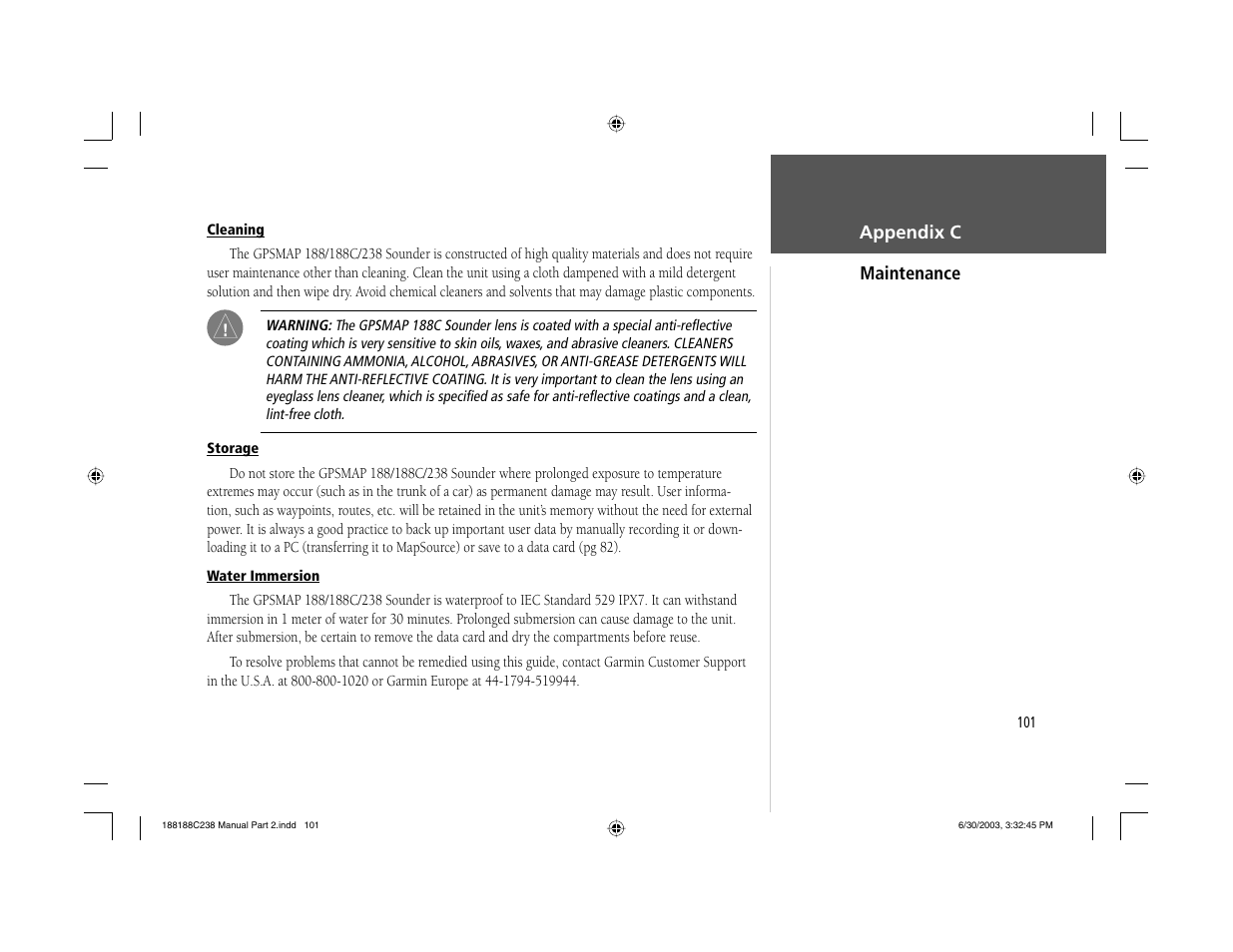 Garmin GPSMAP 238 Sounder User Manual | Page 111 / 134