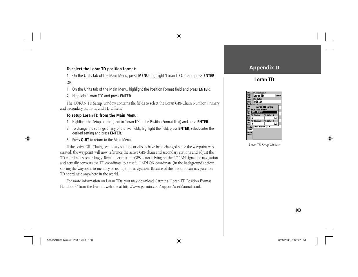 Garmin GPSMAP 238 Sounder User Manual | Page 113 / 134