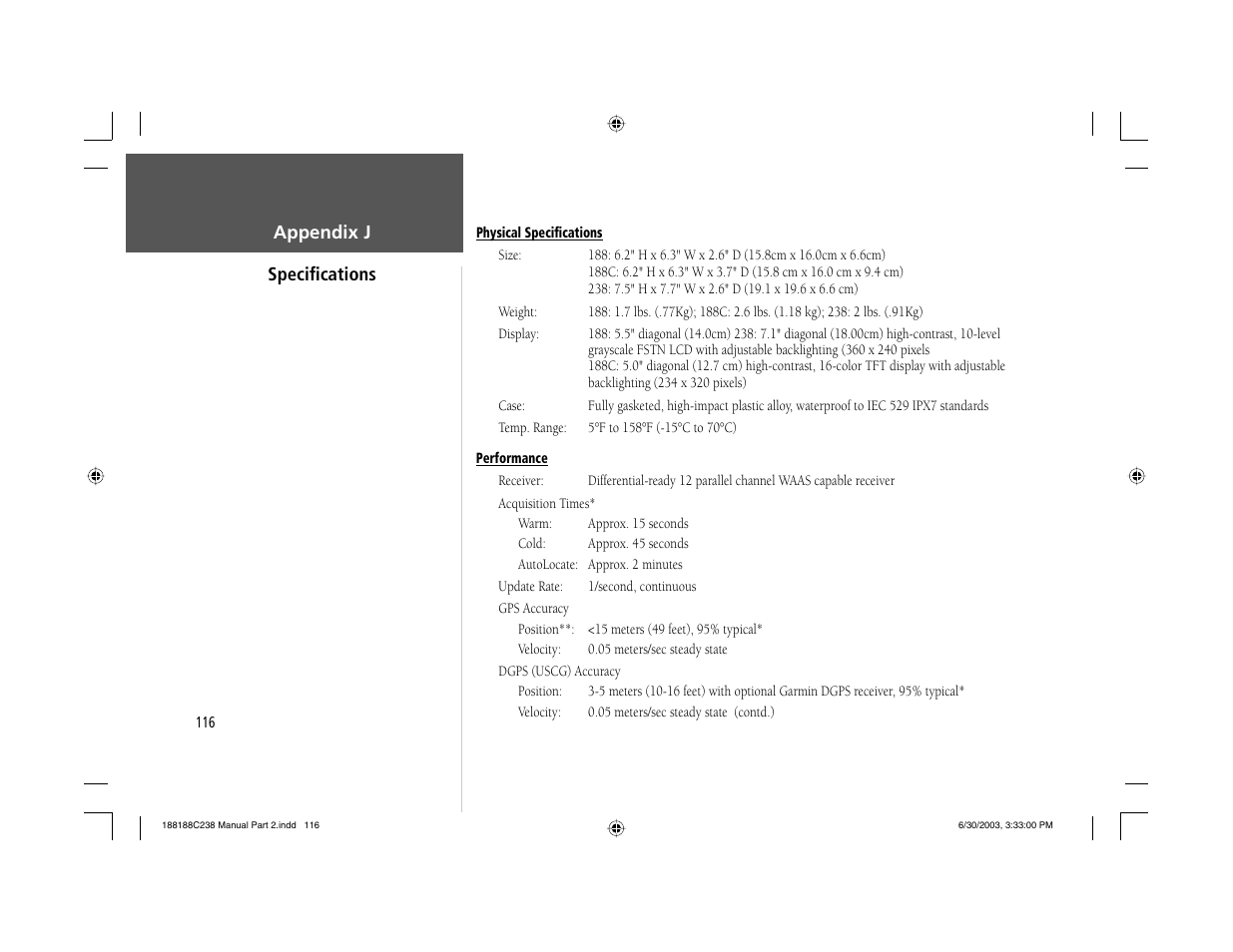 Garmin GPSMAP 238 Sounder User Manual | Page 126 / 134