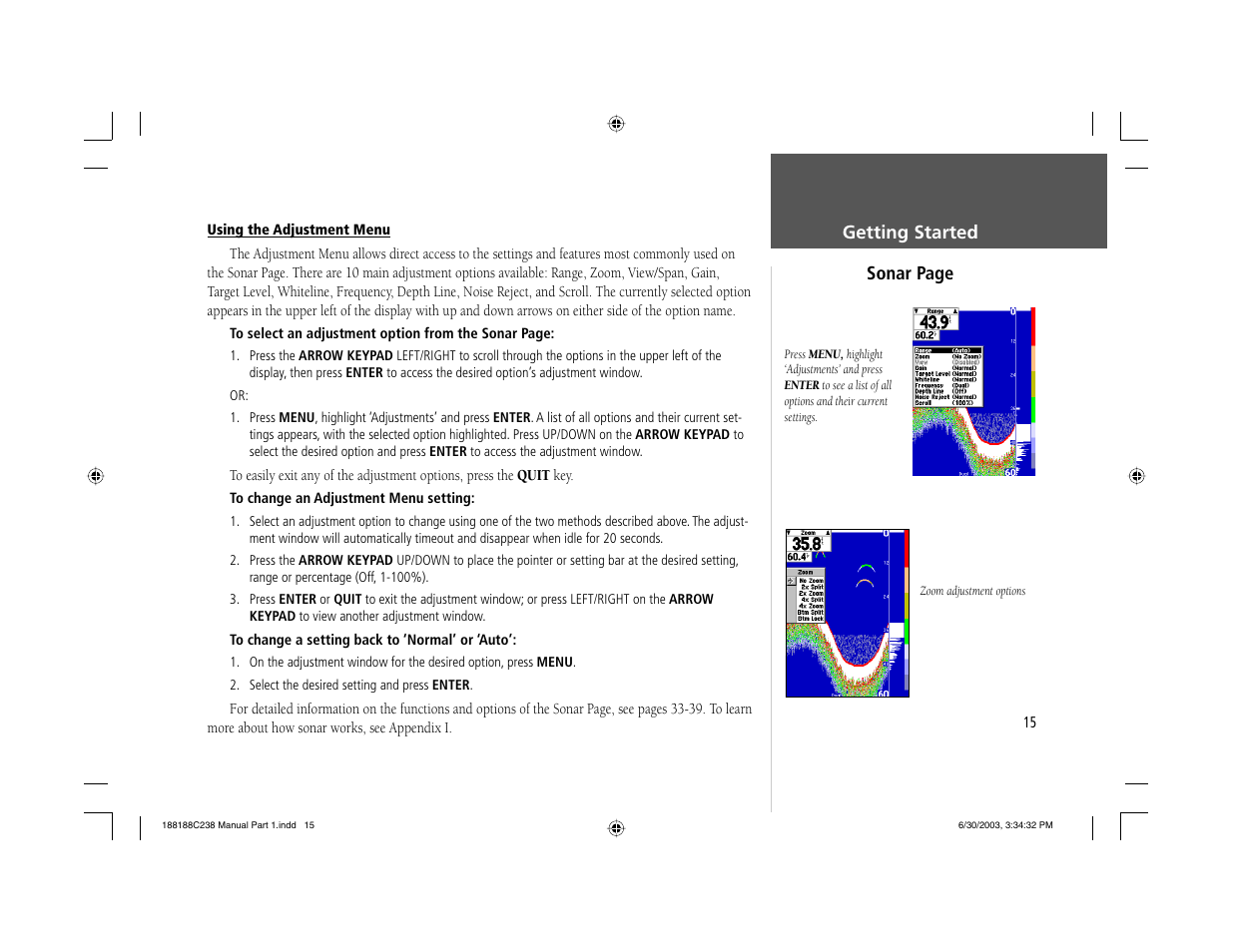 Garmin GPSMAP 238 Sounder User Manual | Page 25 / 134