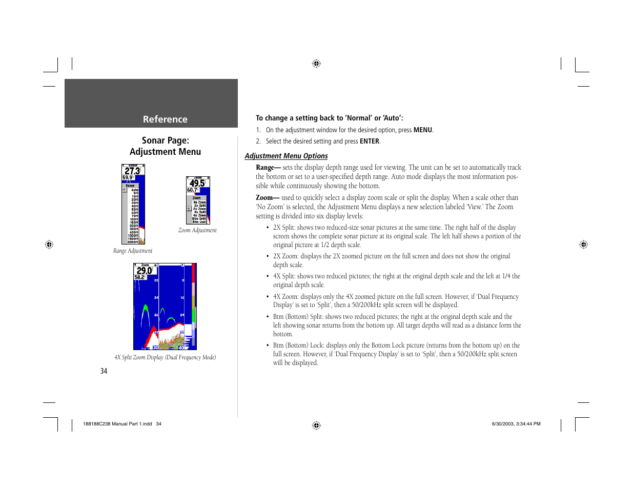 Garmin GPSMAP 238 Sounder User Manual | Page 44 / 134