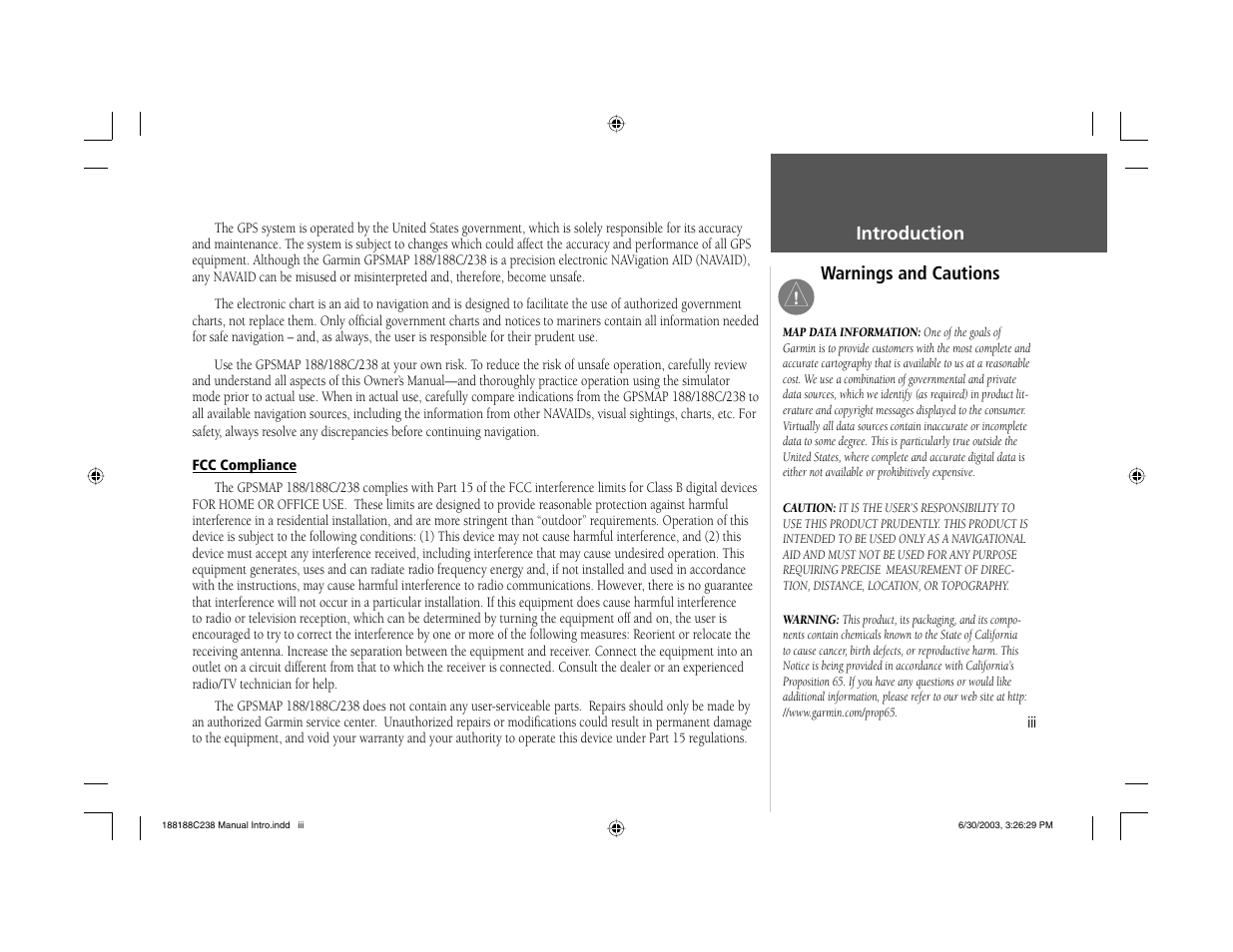 Garmin GPSMAP 238 Sounder User Manual | Page 5 / 134