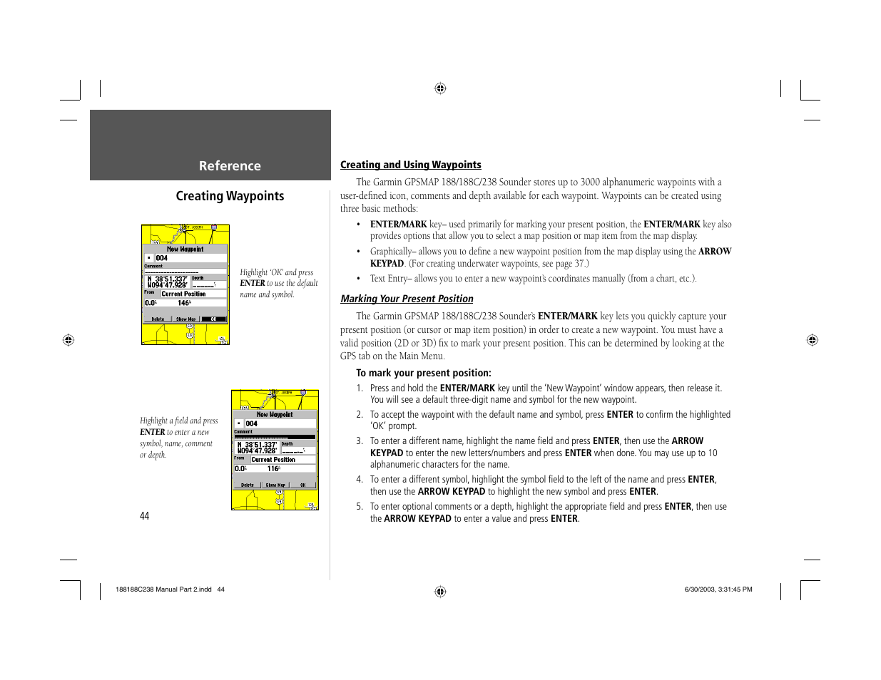 Garmin GPSMAP 238 Sounder User Manual | Page 54 / 134