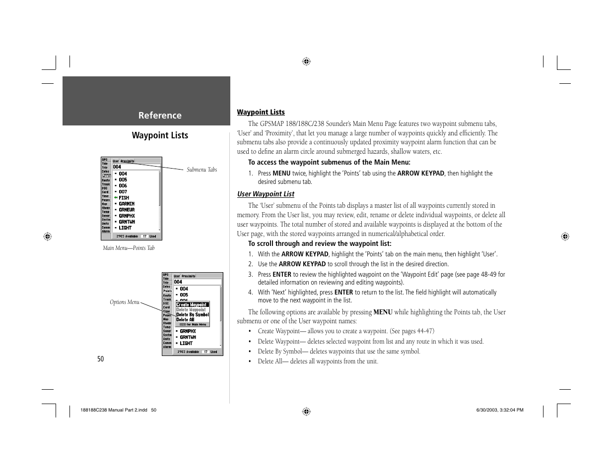 Garmin GPSMAP 238 Sounder User Manual | Page 60 / 134