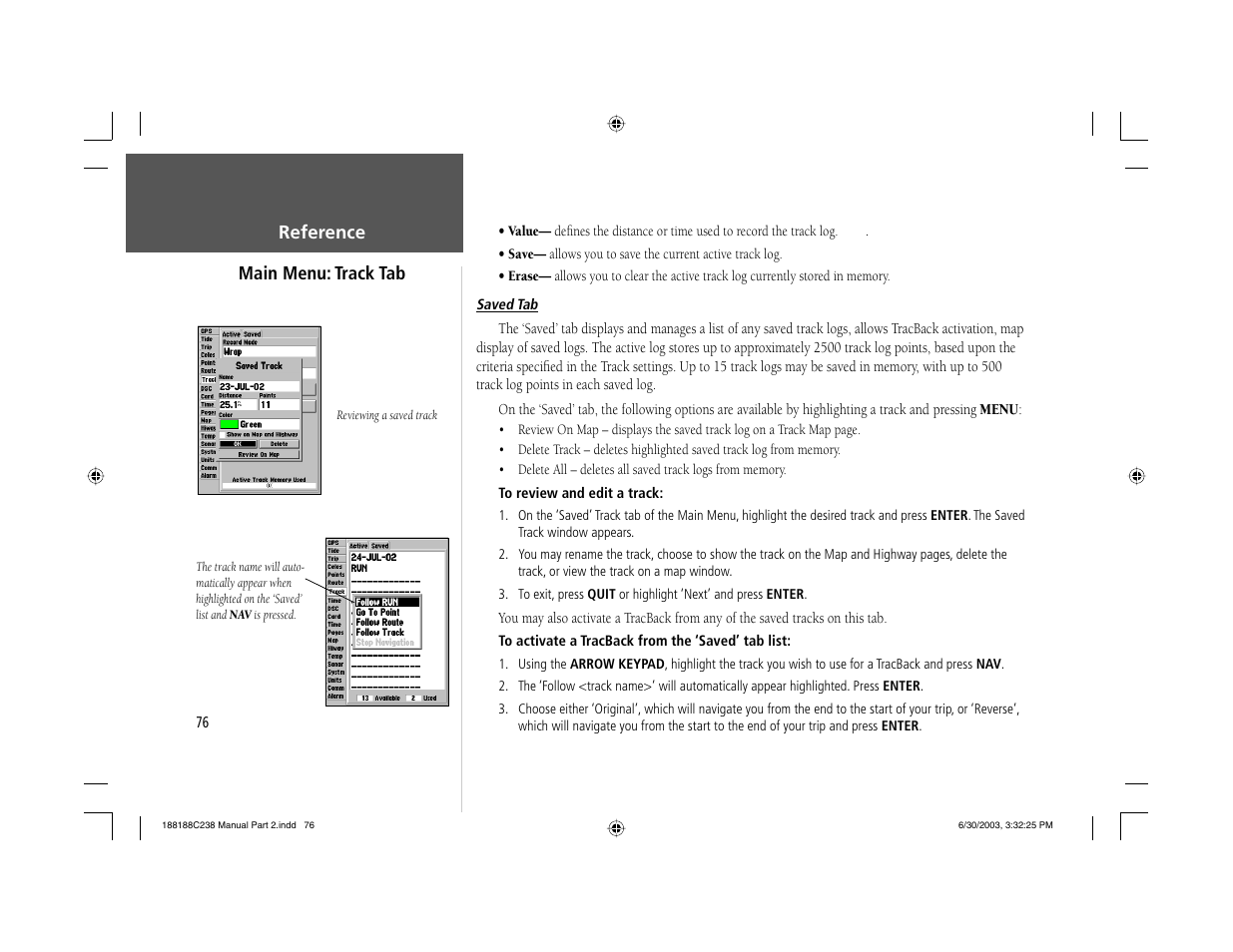 Garmin GPSMAP 238 Sounder User Manual | Page 86 / 134