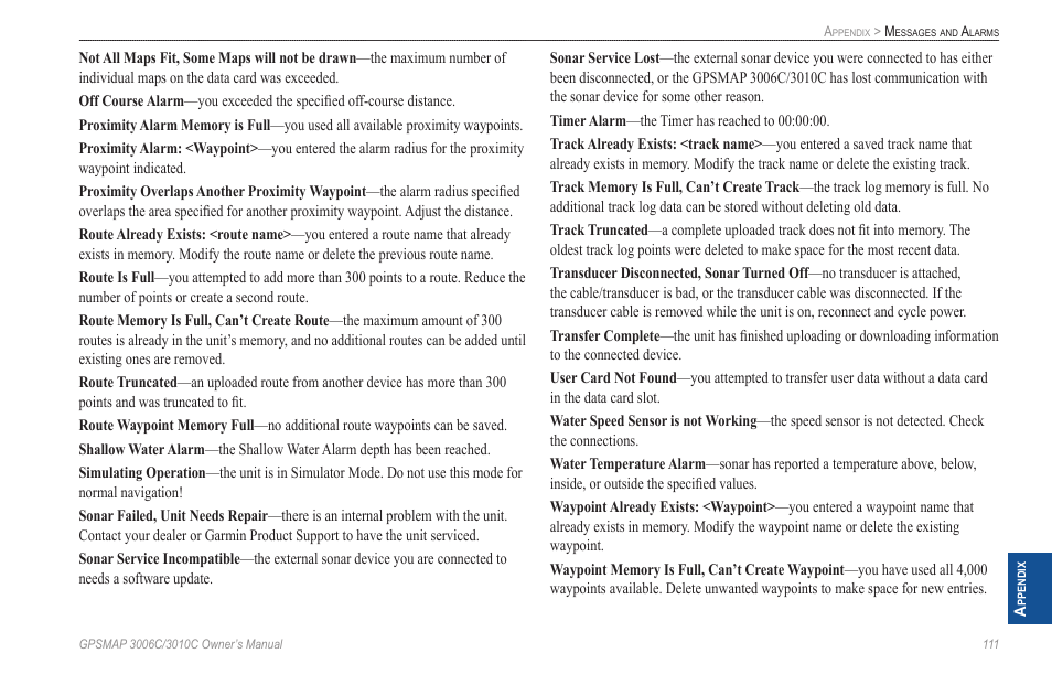 Garmin GPSMAP 3010C User Manual | Page 119 / 130