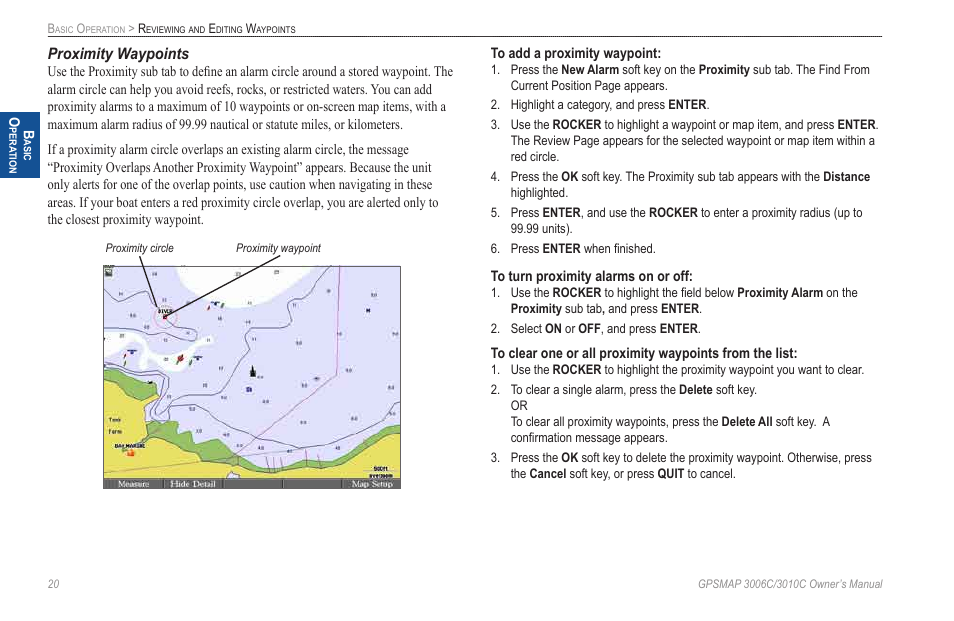 Proximity waypoints | Garmin GPSMAP 3010C User Manual | Page 28 / 130