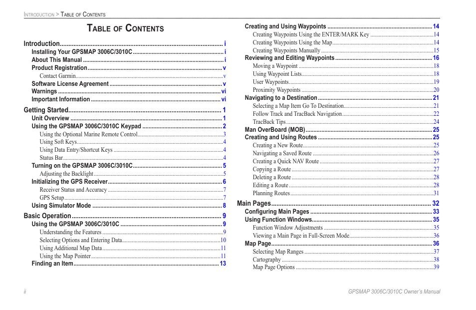 Garmin GPSMAP 3010C User Manual | Page 4 / 130