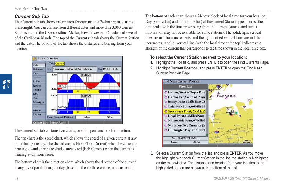 Current sub tab | Garmin GPSMAP 3010C User Manual | Page 56 / 130