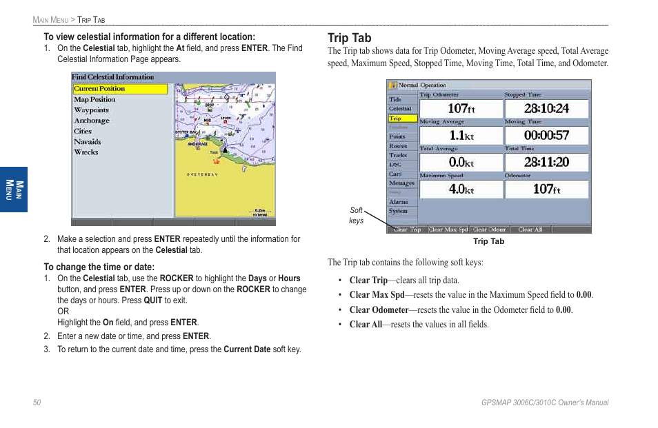 Trip tab | Garmin GPSMAP 3010C User Manual | Page 58 / 130