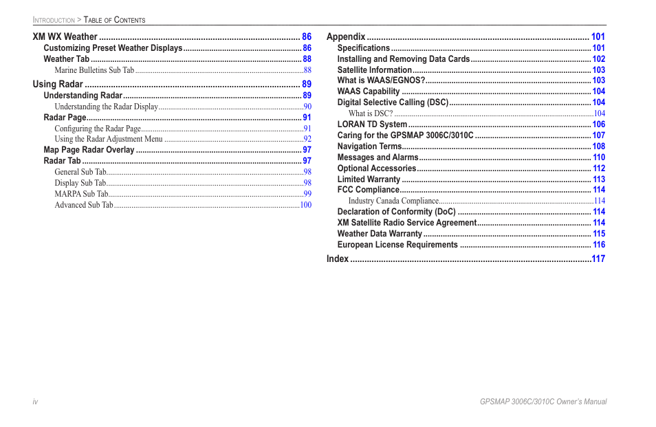 Garmin GPSMAP 3010C User Manual | Page 6 / 130