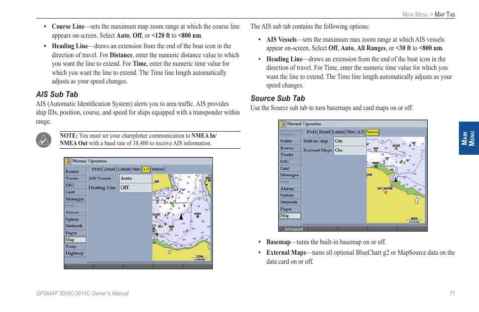 Ais sub tab | Garmin GPSMAP 3010C User Manual | Page 79 / 130