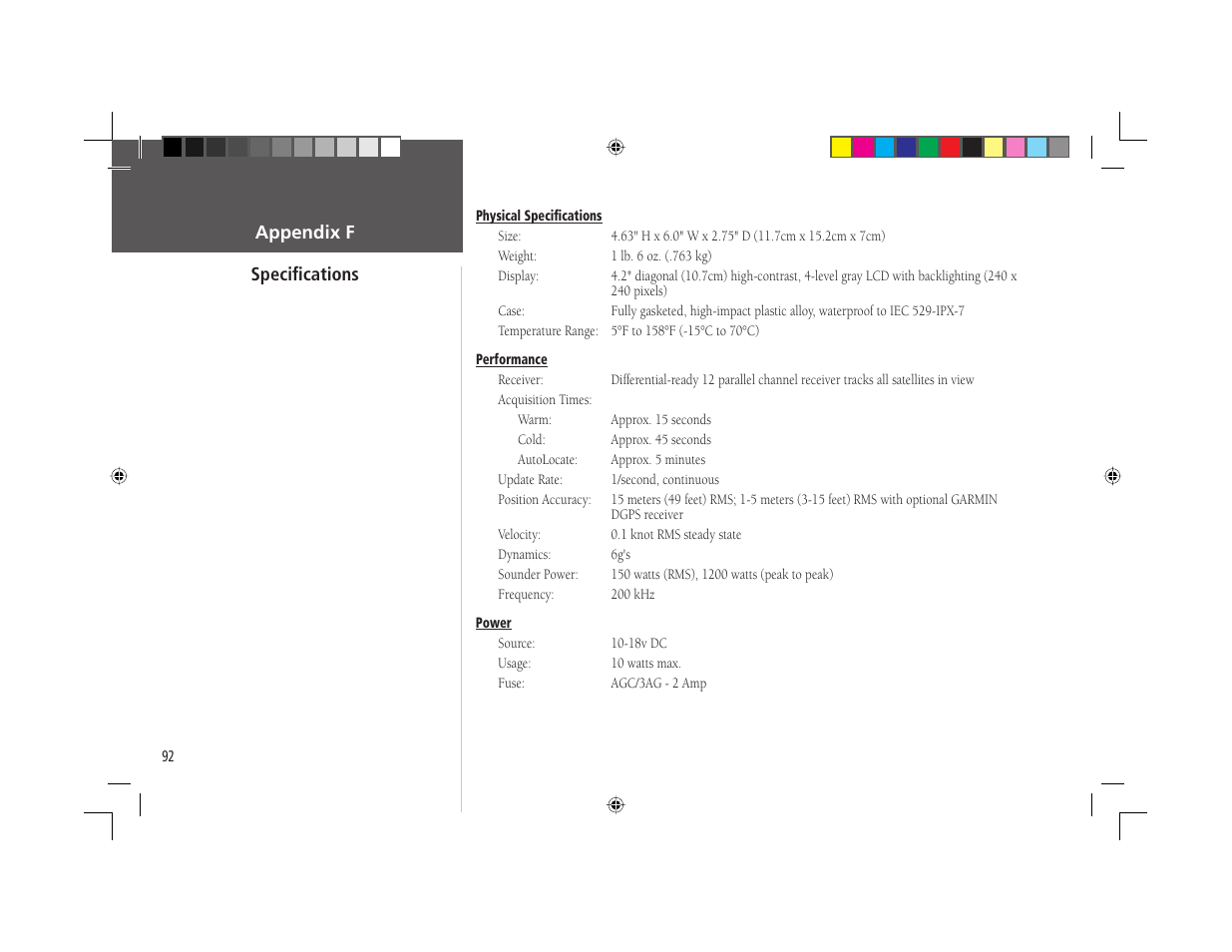 Garmin GPSMAP 168 Sounder User Manual | Page 103 / 123