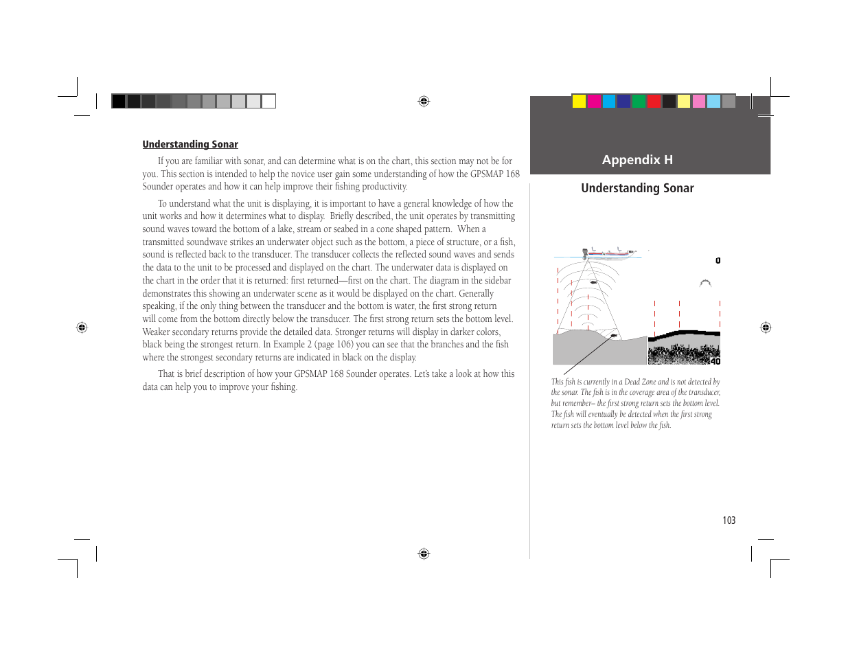 Appendix h understanding sonar | Garmin GPSMAP 168 Sounder User Manual | Page 114 / 123