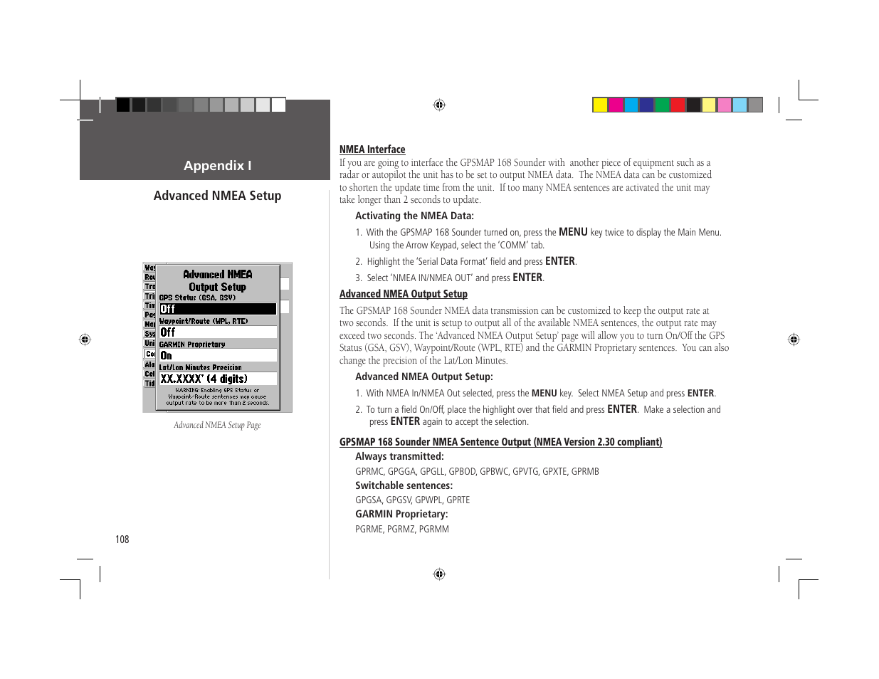 Garmin GPSMAP 168 Sounder User Manual | Page 119 / 123