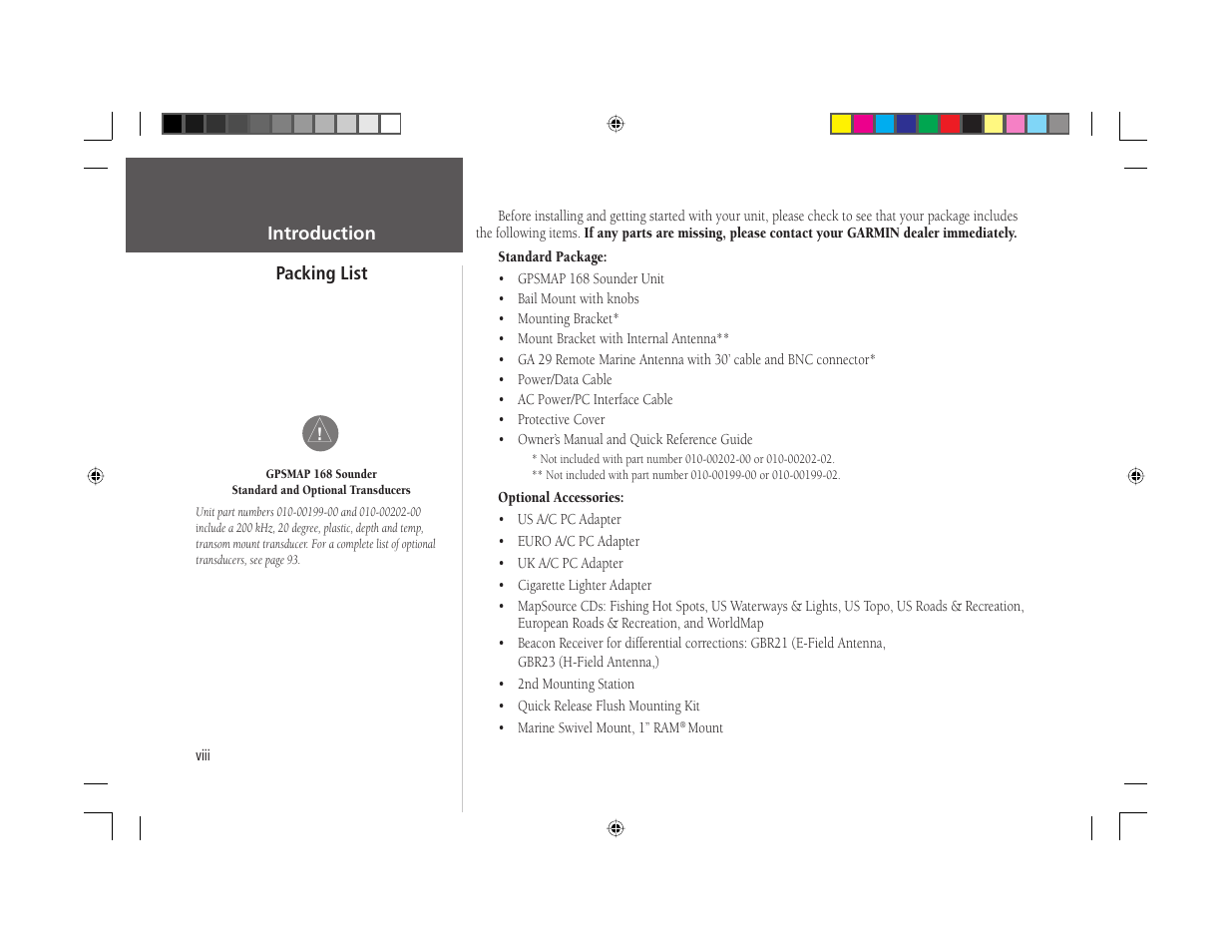 Garmin GPSMAP 168 Sounder User Manual | Page 9 / 123