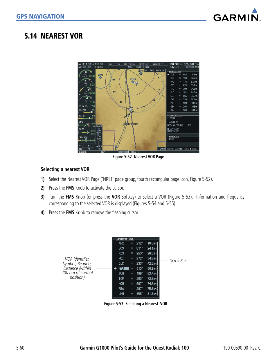 14 nearest vor, 14 nearest vor -60 | Garmin G1000 Quest Kodiak User Manual | Page 176 / 340